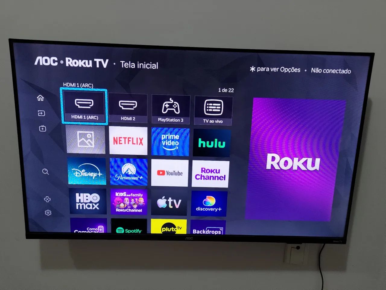 Televisão smart AOC 43"