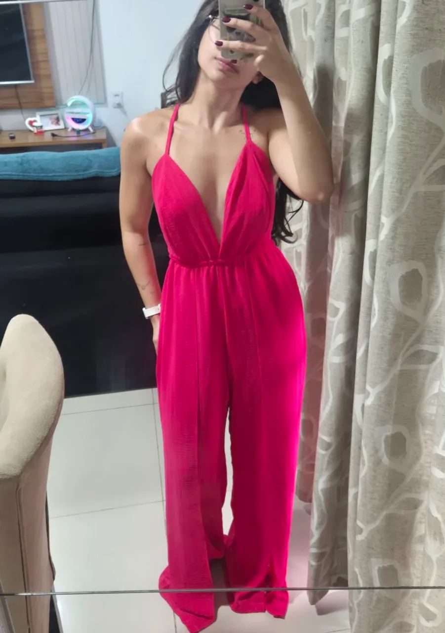 macacão rosa