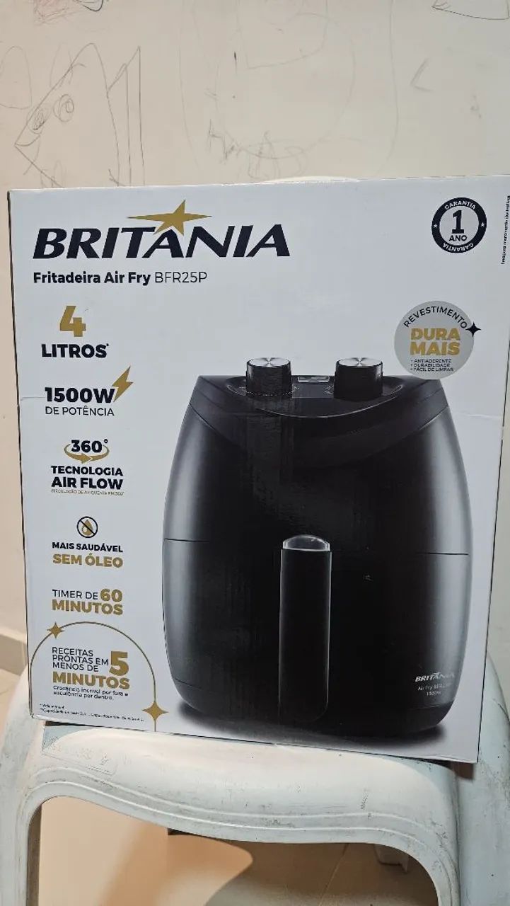 Air Fryer Britânia 4L 1500W Nova Lacrada (Nunca Usada)