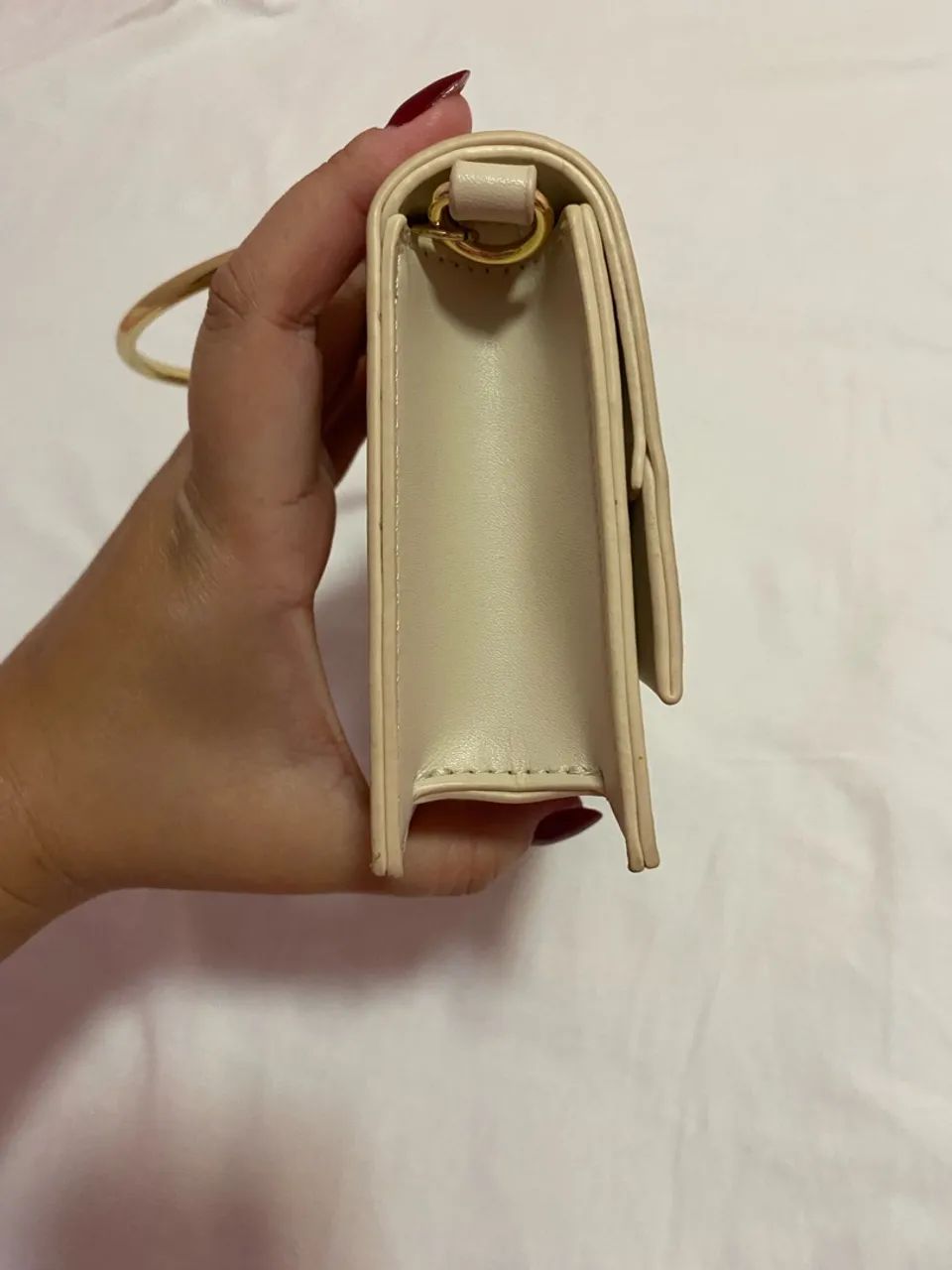 bolsa arezzo off-white em couro - Foto 3