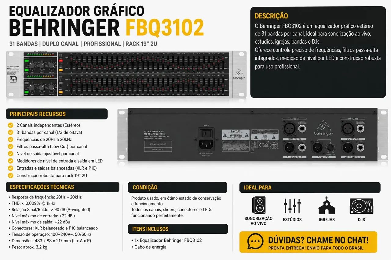 Equalizador Gráfico Behringer 