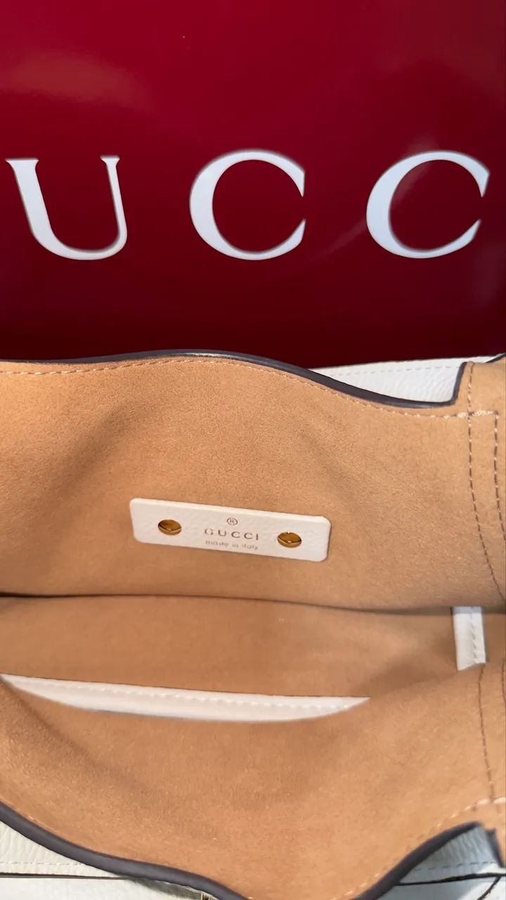 Bolsa Gucci Softbit branca  - Foto 4