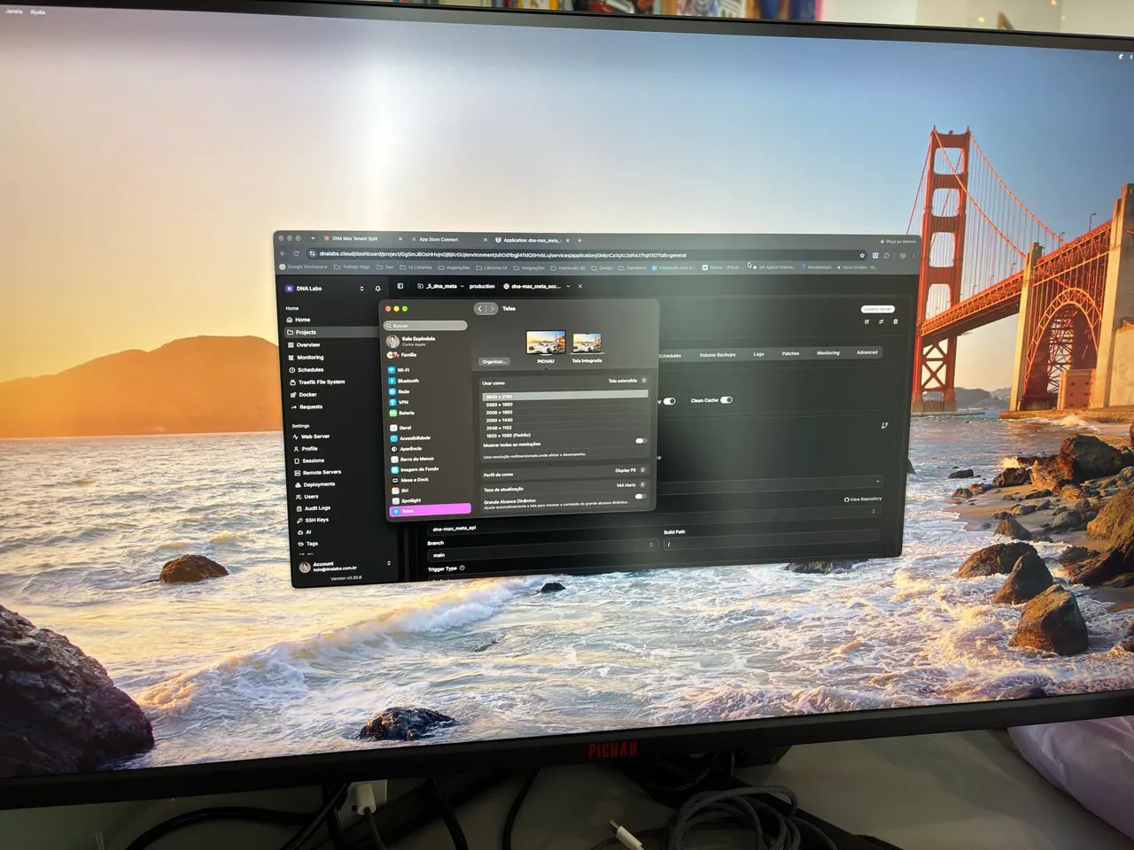 Monitor Gamer Pichau 4k 144hz 28 polegadas - Foto 3