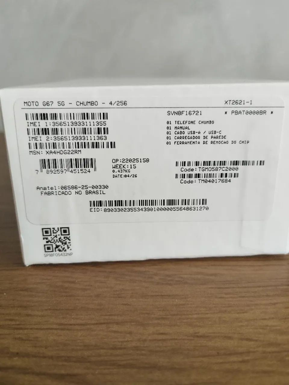 Celular moto G67 lacrado 256 gigas na cor chumbo - Celulares e