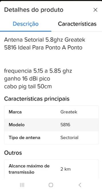 ANTENA SETORIAL GREATEK 5.8 GHz Nova - Foto 4