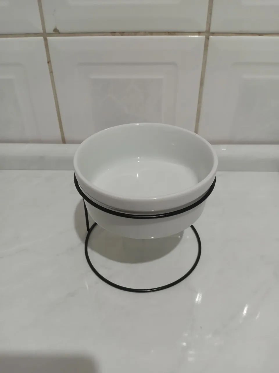 Bebedouro/Comedouro Com Suporte Para Gato 