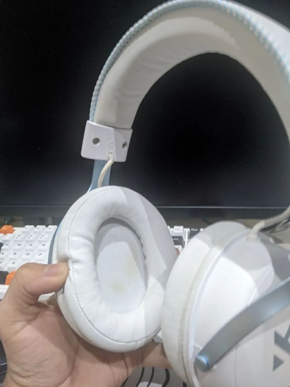 Headset MCHOSE V9 Pro Branco Tri-Mode 2.4G + Bluetooth + Cabo - Foto 4