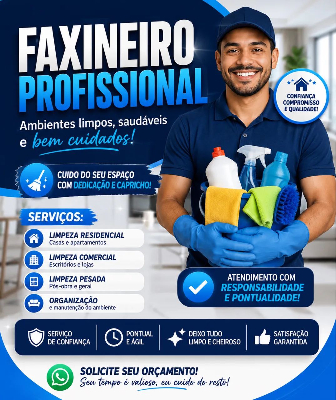 Faço faxina  marque seu horário
