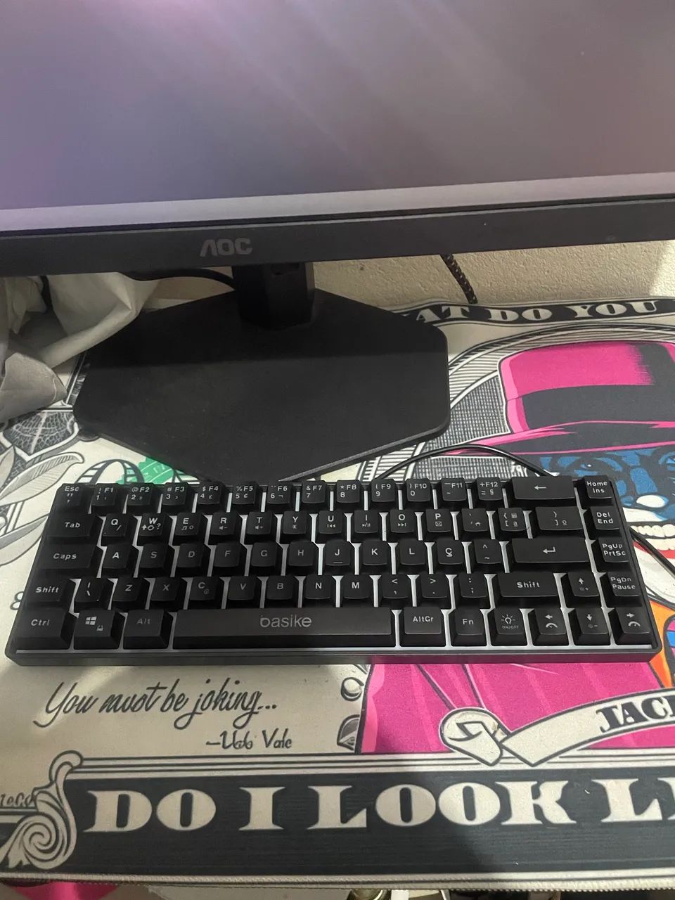 Teclado gamer 60%, mecânico 