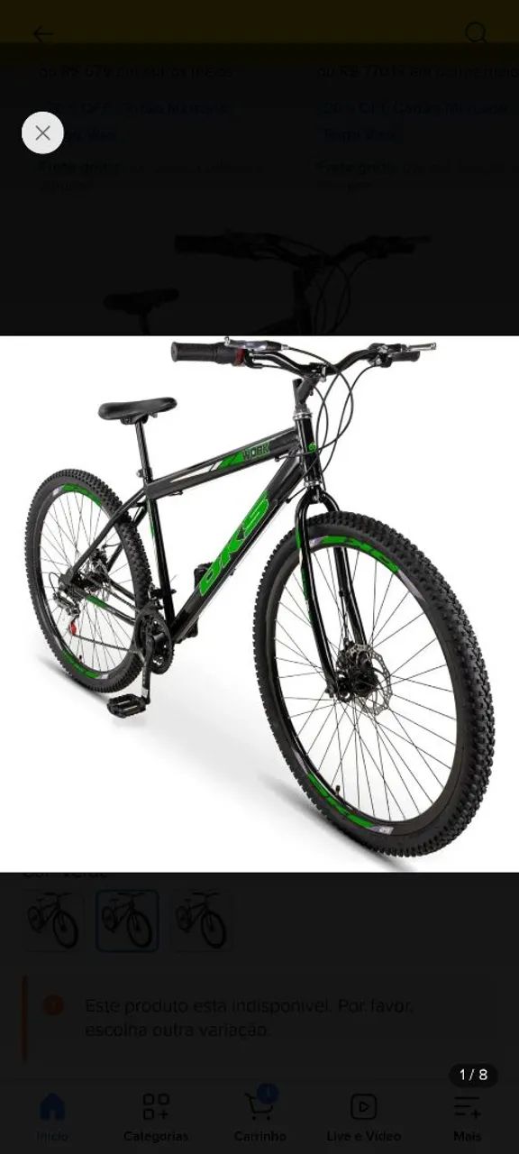 Bicicleta Aro 29 Freio A Disco Aço Cor preto é Verde