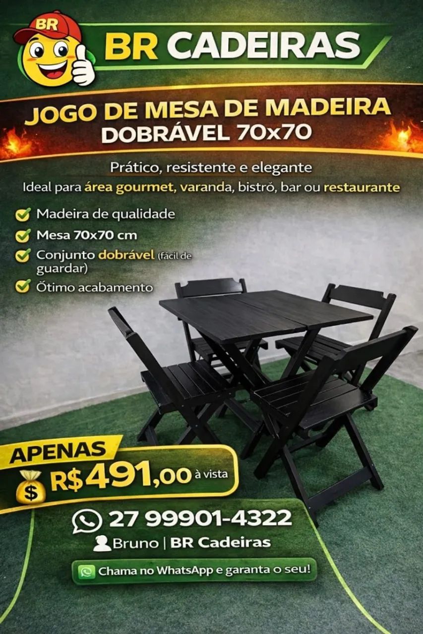 jogo de madeira 70x70 