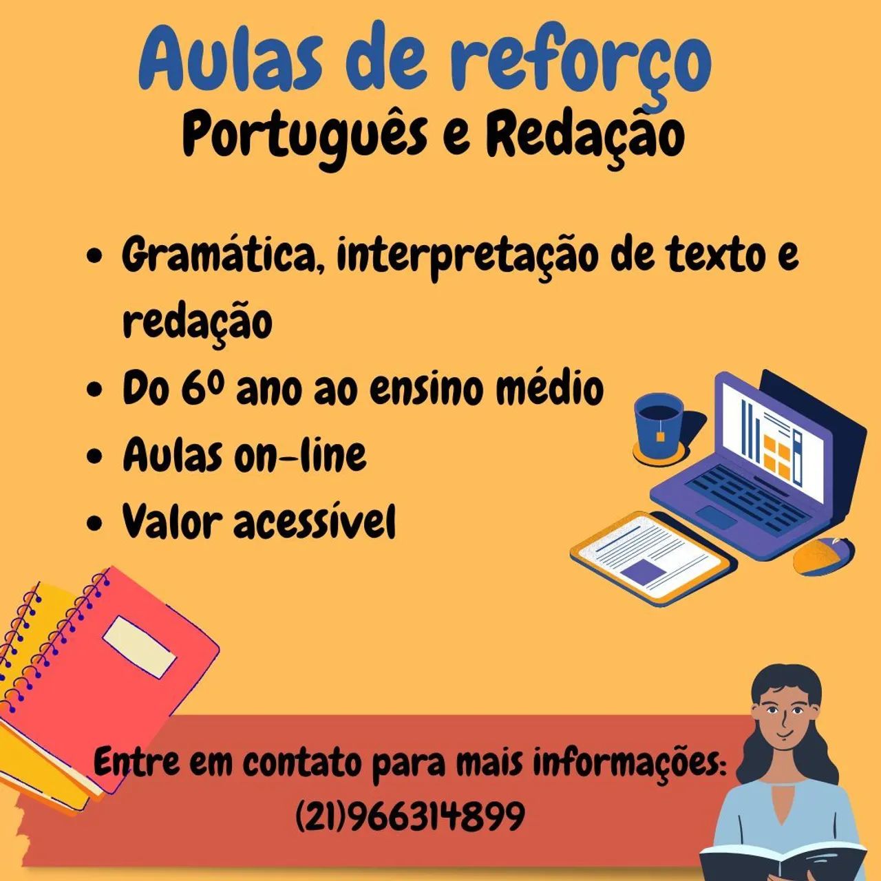Aulas de reforço - Português e redação 