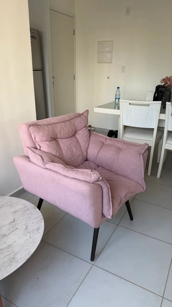 ? 3 POLTRONAS DECORATIVAS ROSÊ ? ÓTIMO ESTADO | PREÇO ESPECIAL - Foto 2