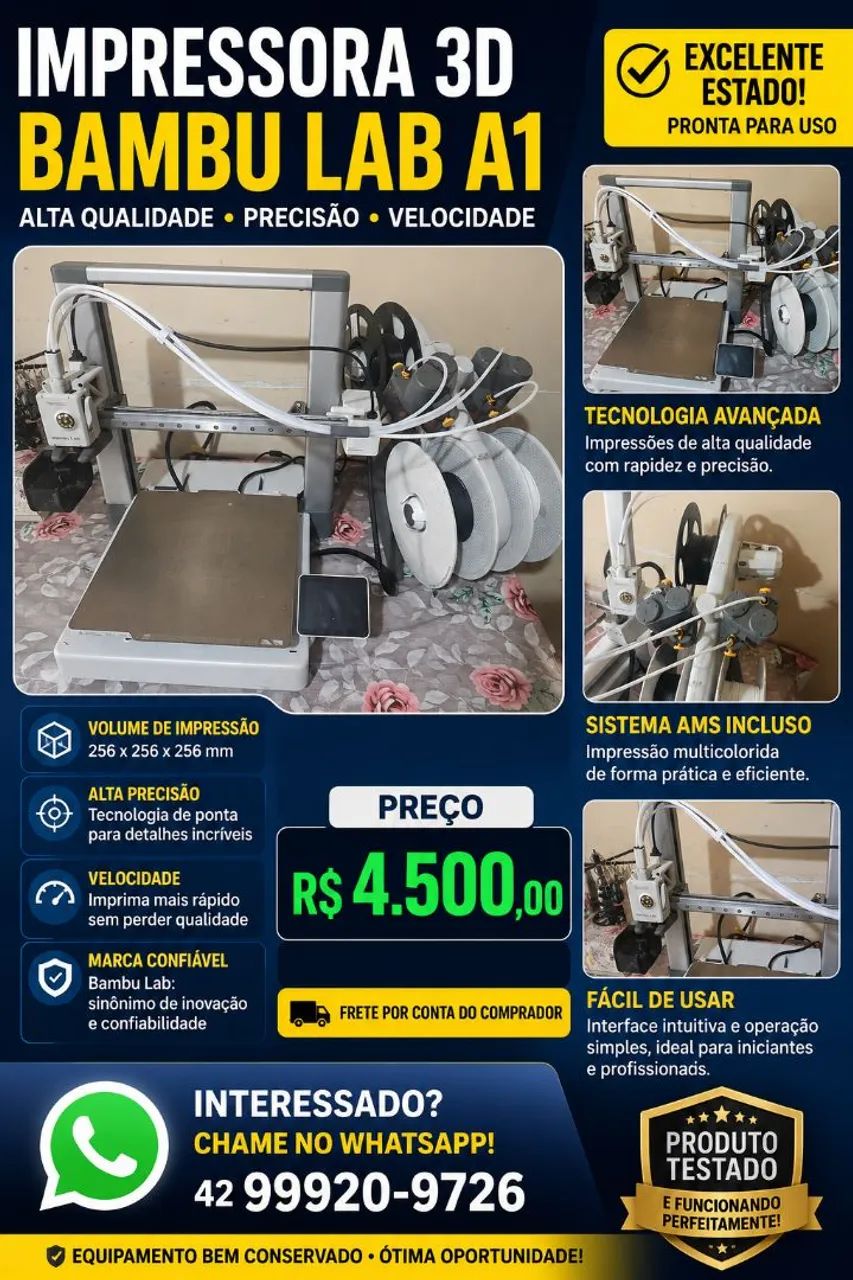 Impressora 3D bambu lab A1 