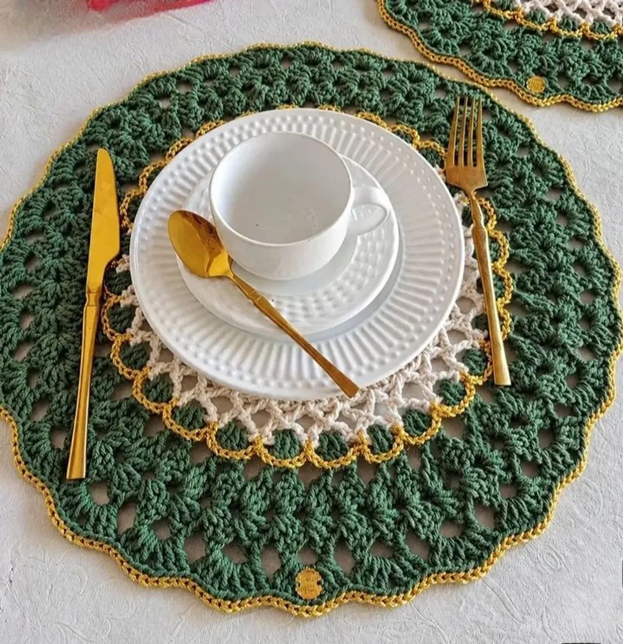 Mesa posta em crochê  - Foto 4