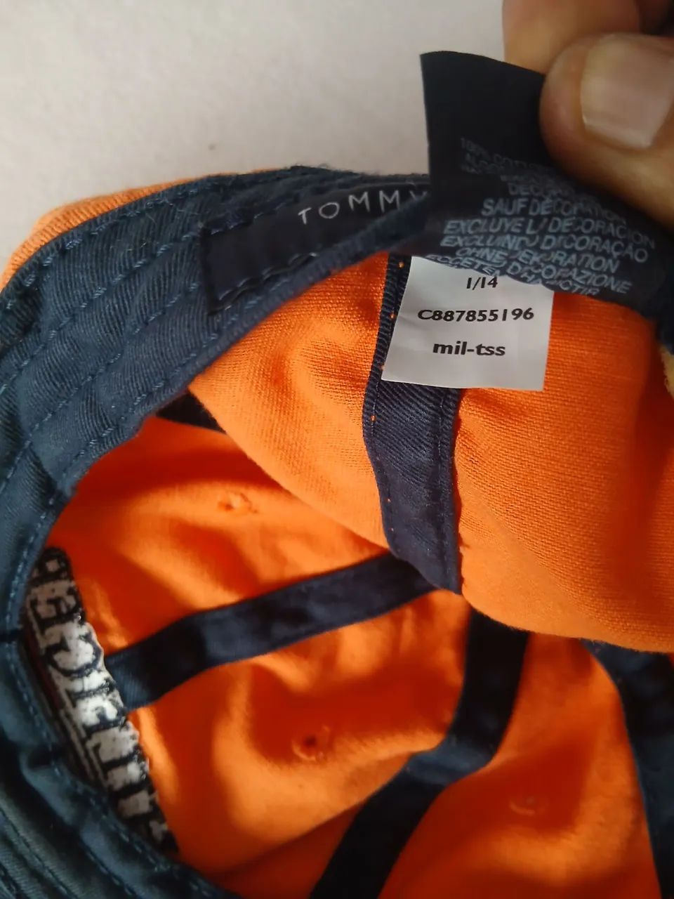 BONÉ TOMMY HILFIGER LARANJA ORIGINAL FECHO EM COURO RELÍQUIA  - Foto 4