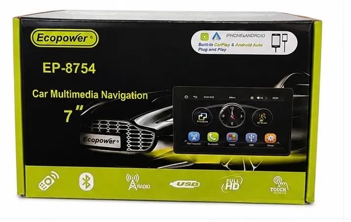 Multimídia Ecopower EP-8754 7" Touch Screen Com CarPlay e Android Auto - Foto 2