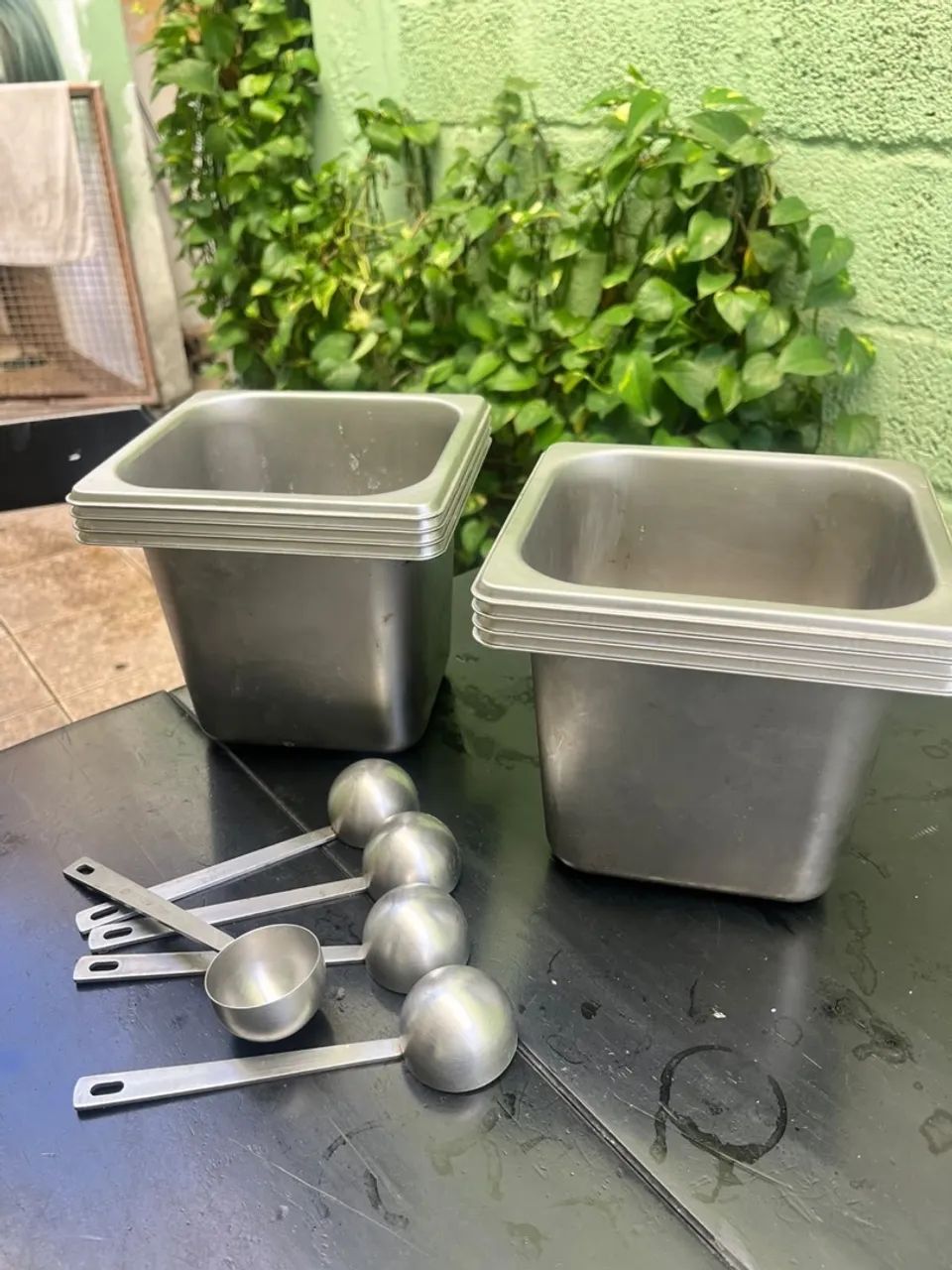 Condimento e colher medidora de Inox 