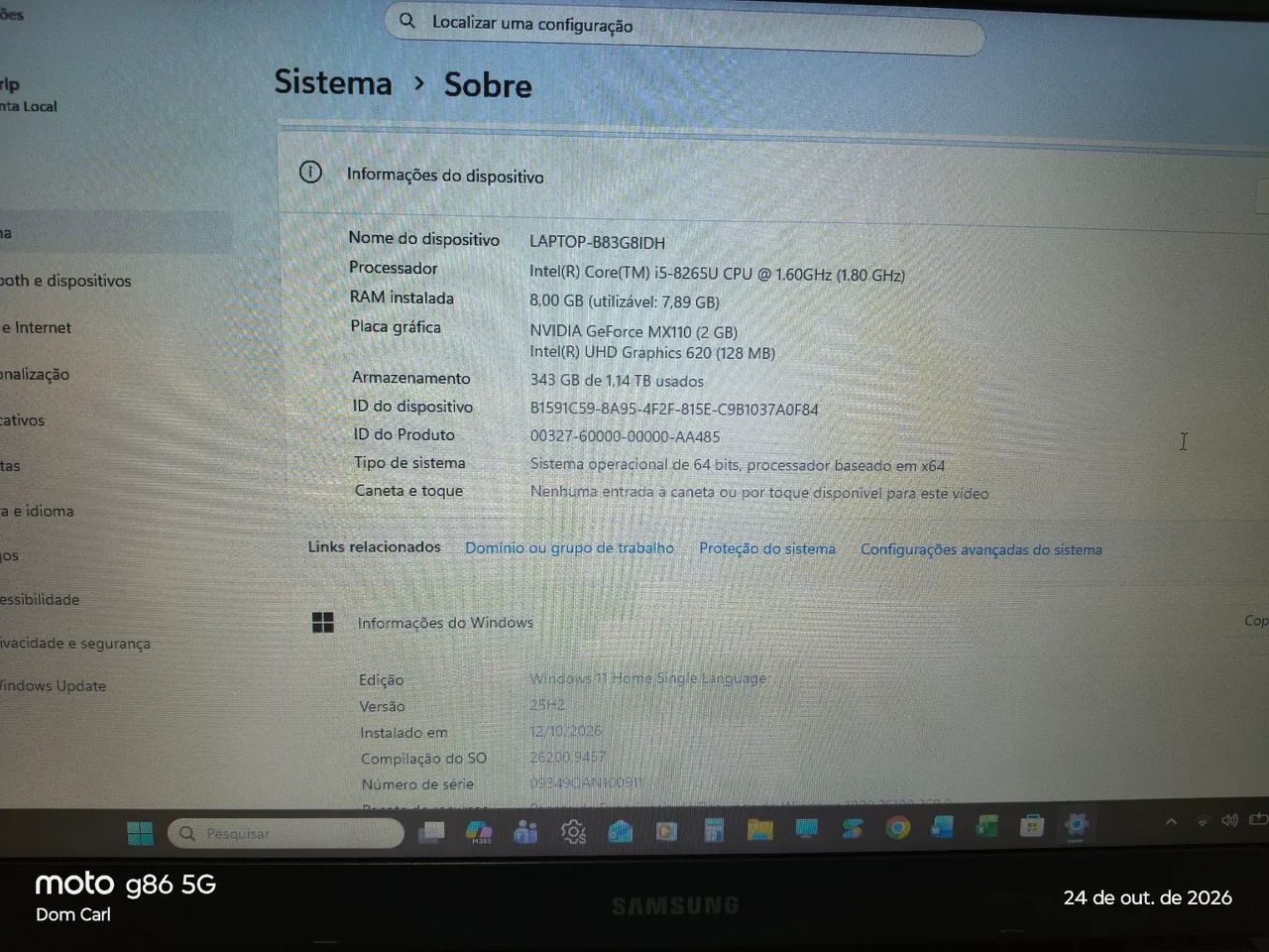 Notebook Samsung Expert - Intel Core I5 8 th Gen- usado Excelente - Foto 5