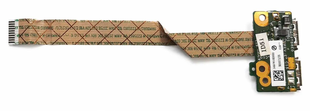 Placa Conectora USB Dupla com Cabo Flat para Notebook HP DV5 DA0QT6TB6E0 34QT6UB0000 - Foto 2