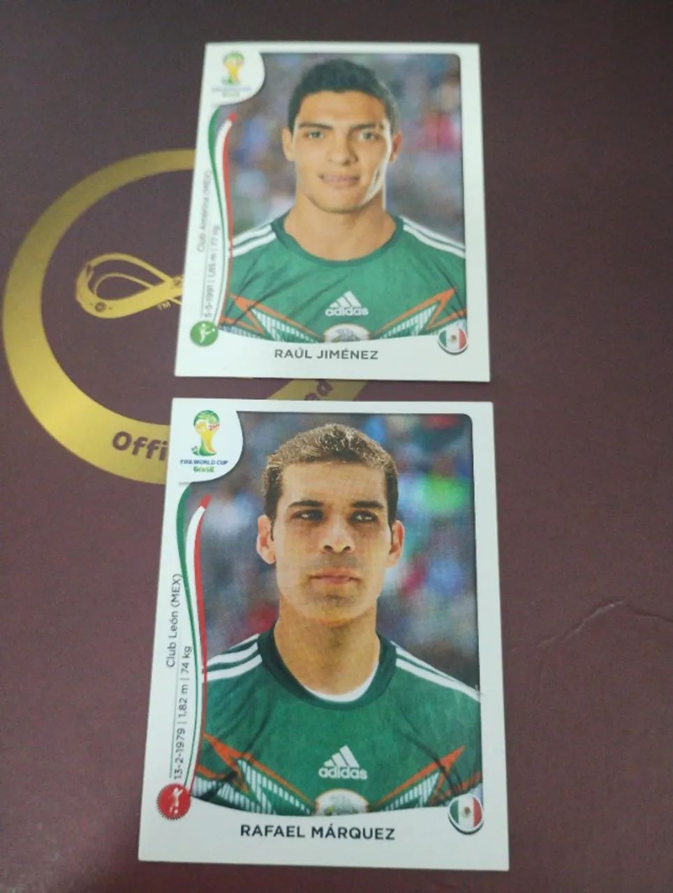 Figurinhas Seleção do México Raúl Jimenez e Rafa Marquez 