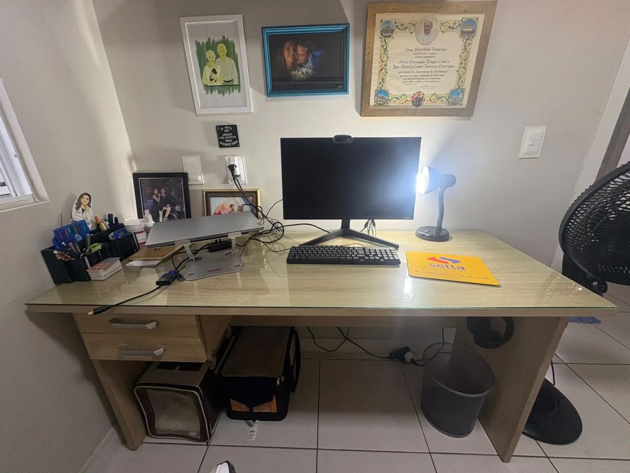 MESA DE ESCRITÓRIO COM VIDRO - Foto 5