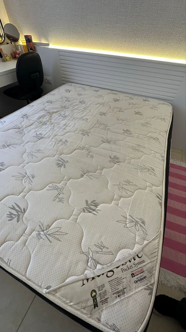 Cama Casal Completa Colchão Ortobom - Foto 4