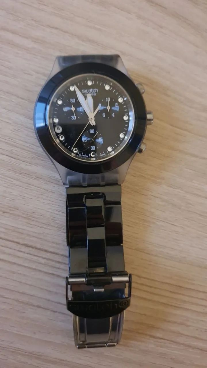 Relógio Swatch Irony Chrono Original - Suíço (Preto) - Foto 5