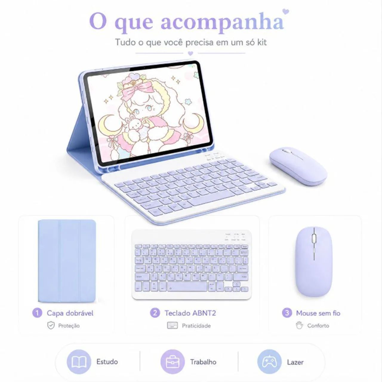 capa com teclado redmi pad  - Foto 4