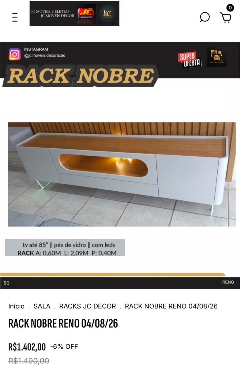 RACK NOBRE PES DE VIDRO