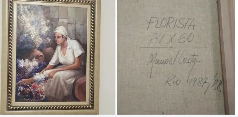 ÓLEO SOBRE TELA FLORISTA DE MANOEL COSTA