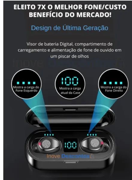Fone Bluetooth TWS Sem Fio - Foto 5