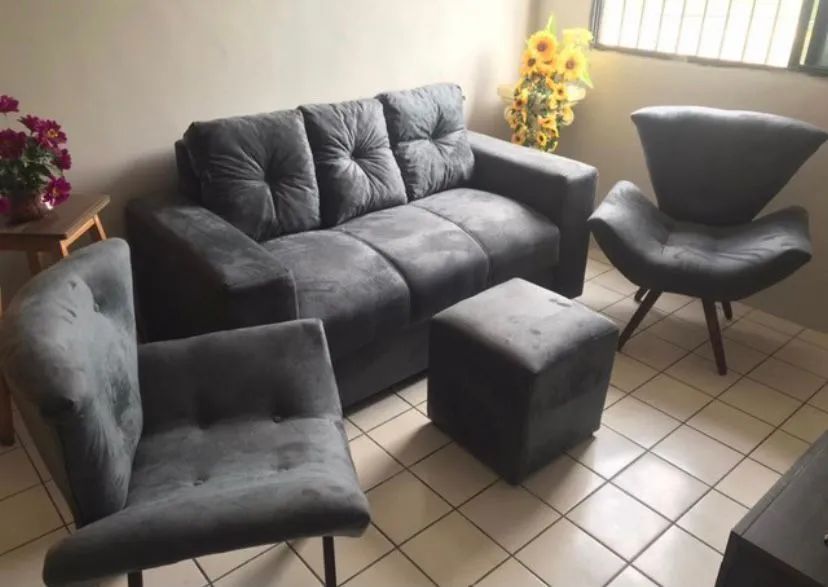 Kit Sofá 2 e 3 Lugares + Puff - Foto 2