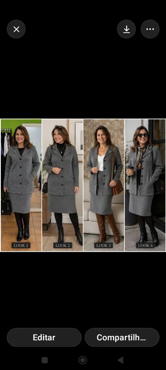 Conjunto blazer e saia Midi tamanho M/g - Foto 3