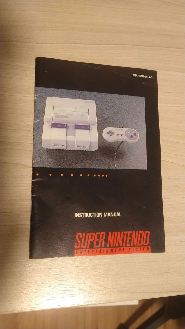 Manual Super Nintendo original em inglês 