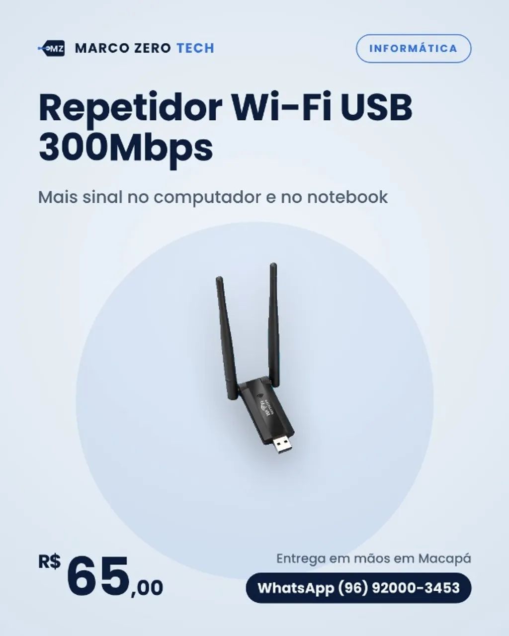 Repetidor Wi-Fi USB 300Mbps