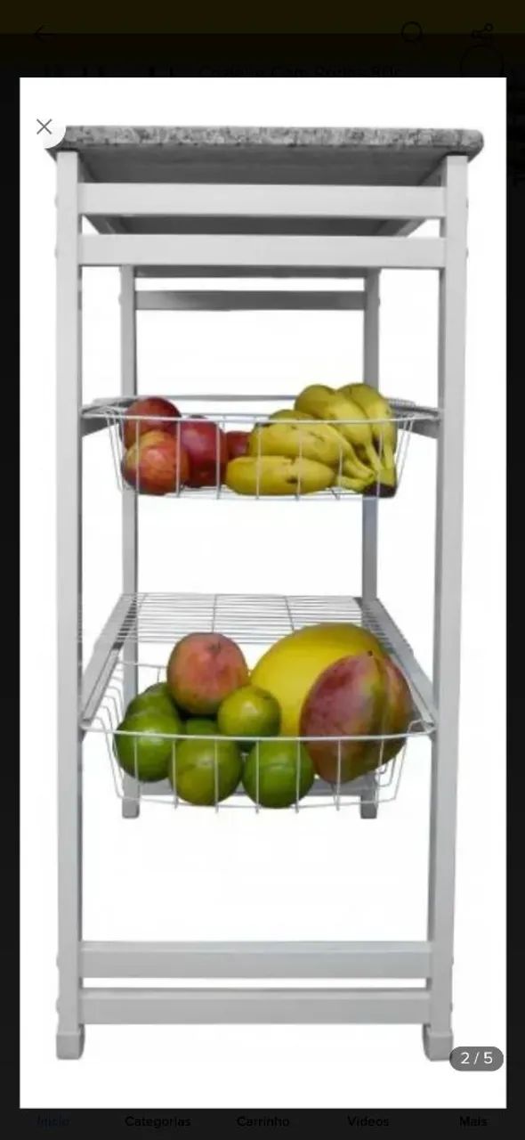 Mesa p/micro-ondas com fruteira, tampo granito - Foto 4