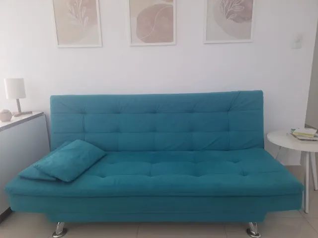 Sofá-Cama 3 Lugares - Azul Turquesa453011493398128640