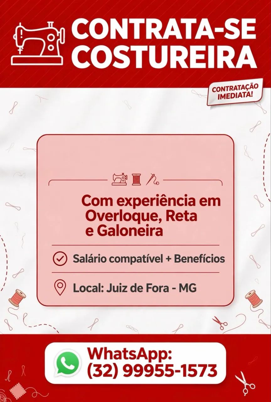 Vaga para costureira 
