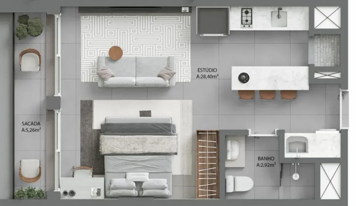 PLANTA 44m ²