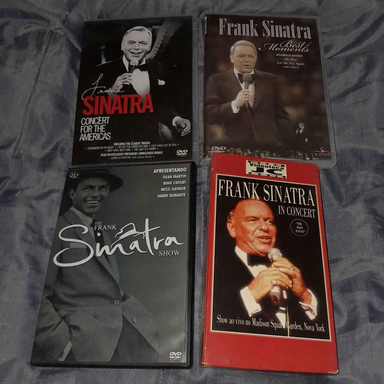 Kit 3 dvds e fita vhs Frank sinatra