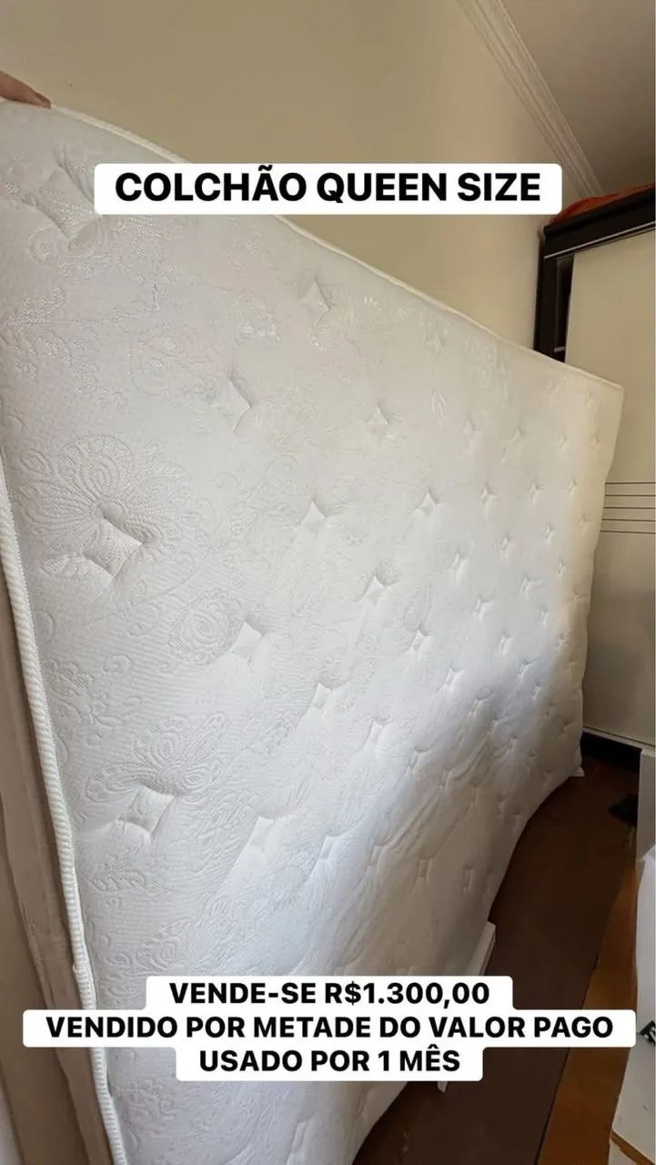 COLCHÃO QUEEN SIZE - 1 MÊS DE USO