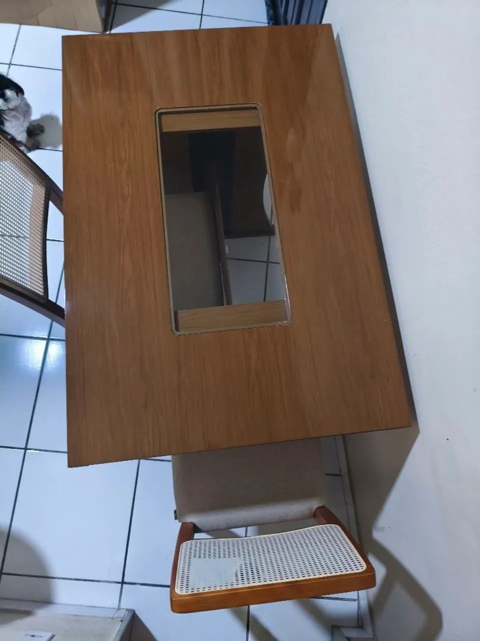 Mesa de jantar 1,2m com centro do tampo em vidro - Foto 5