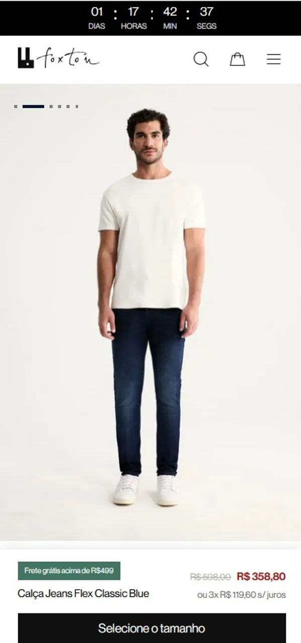 Calça Jeans FOXTON - Flex Classic Blue Indigo - Foto 3