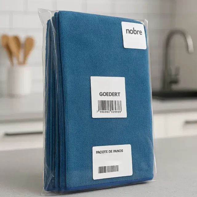 Flanela Microfibra 40x40 Nobre (Pacote Com 10 Unidades) Azul e Vermelha - R$36,90 Pack