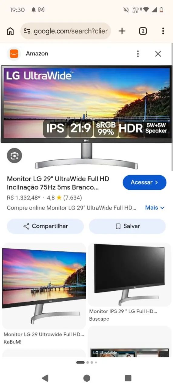 Monitor LG UltraWide 29 polegadas com teclado e mouse bluetooth - Foto 2