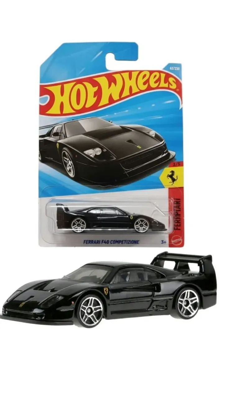 Hot Wheels Ferrari F40 competizione preta 2026 - Hobbies e