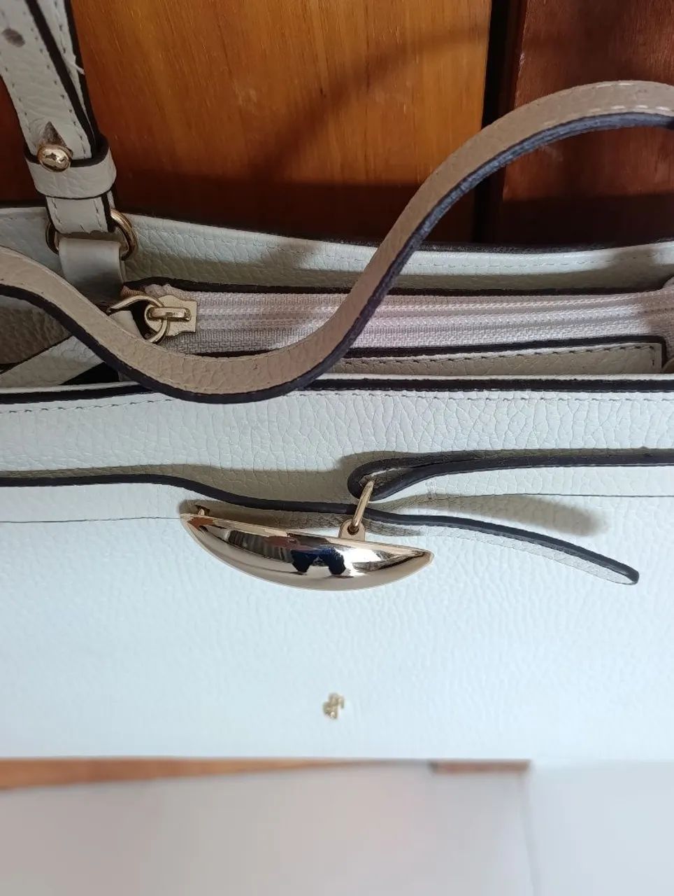 Bolsa Tote Couro Branca Marfim - Foto 2