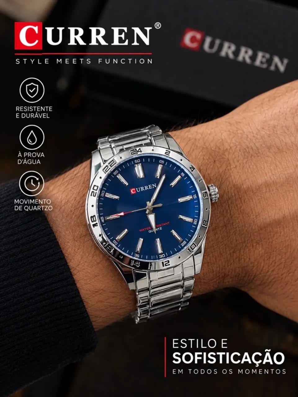 Relógio Curren Luxo Masculino 