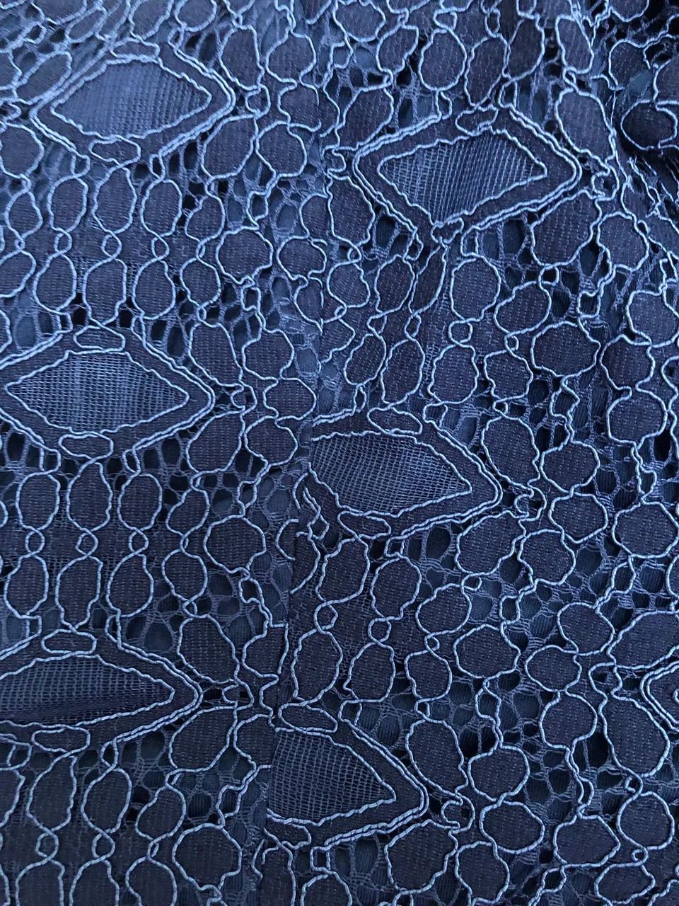 Vestido azul com detalhe de renda (M) - Foto 3